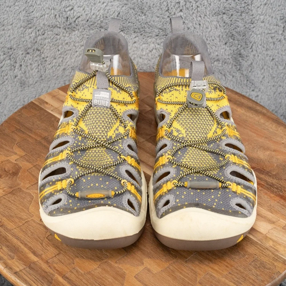 Men's Size 10 KEEN EvoFit One Waterproof Sport Sandals Shoes Yellow & Gray USA
